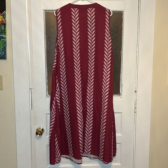 BloomChic Women’s Dark Red and Pink Patterned Sleeveless Shift Dress Size 14/16 - Picture 6 of 6
